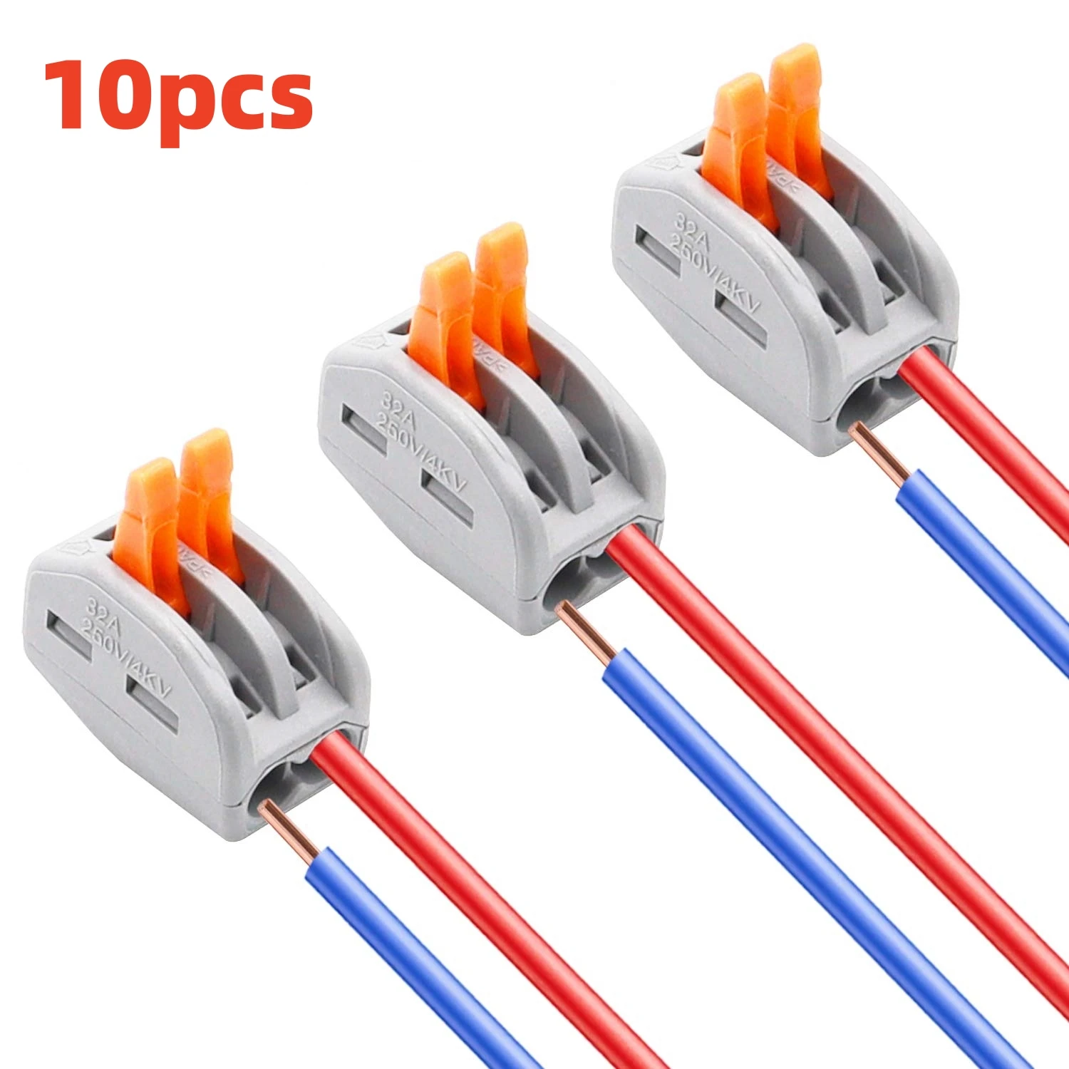 Aokin 10pcs Quick Terminal Connector JM-212/213/214 Hard And Soft Wire Parallel Connector 2 Port Lever Wire Conductor 28-12 AWG