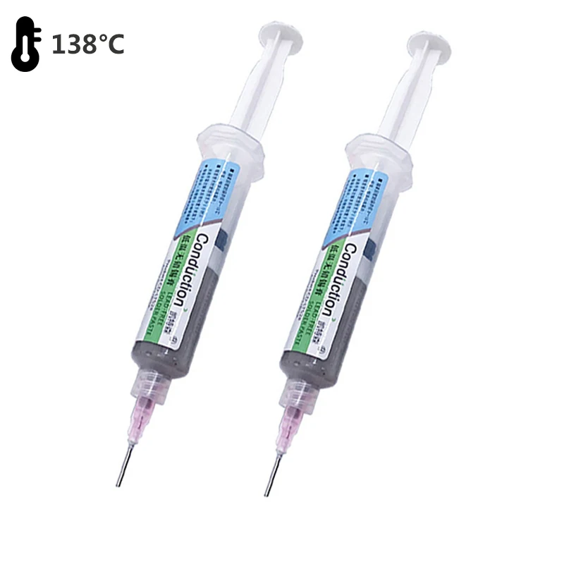 Needle-tube Lead-free Low Temperature Solder Paste Sn42Bi58 Melting Point 138℃ Patch Repair SMD Repair Welding paste 35/55g