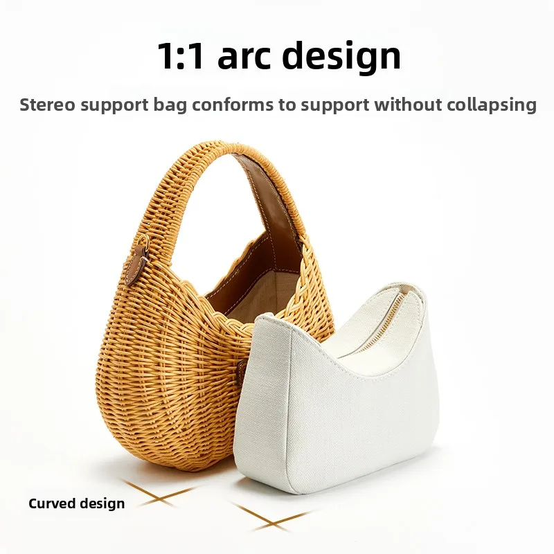 Woven bag organizer insert For women bag canvas material bag support storage inner modification bag accessories