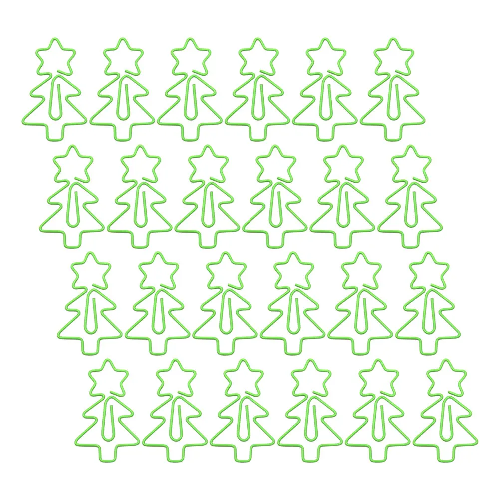 

30 Pcs Christmas Tree Paper Clips Colorful Fun Paperclips Modeling Cute Fancy Metal Bulk Decorative