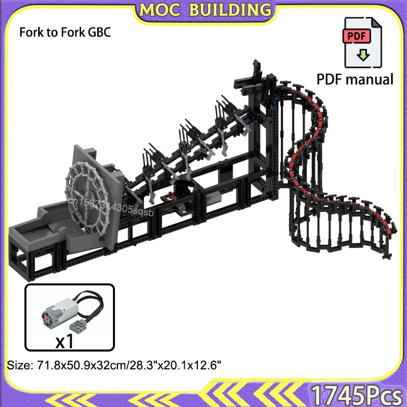 GBC شوكة إلى شوكة مع وحدة منزلق على شكل ثعبان MOC اللبنات لتقوم بها بنفسك تكنولوجيا الطوب ألعاب تثبيت الكرة الرائعة الحاضر #1