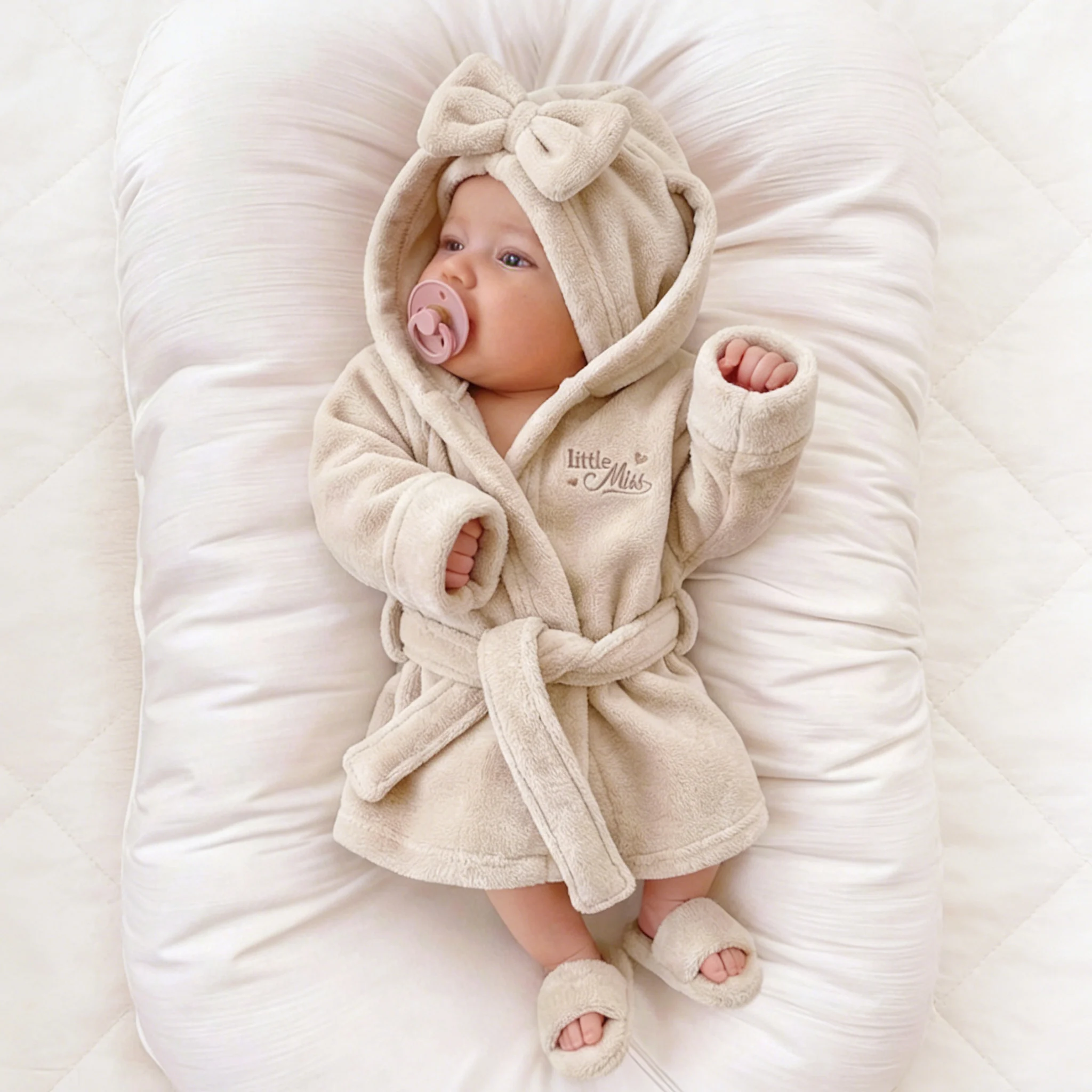 Newborn Photography Props Bathrobes Bath With Belt Shower Cap Outfit Photo Props for Infant Boys Girls Shoot  Accessories-HD image 5