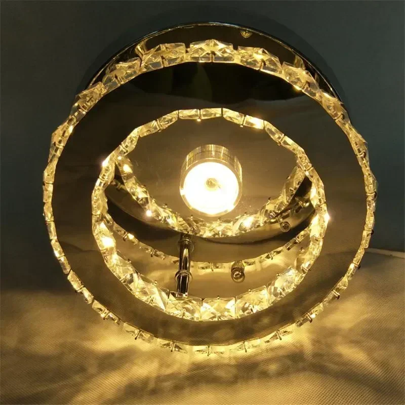 

Plafonnier Aisle Ring Crystal LED Ceiling Lights Luminaria Ceiling Lamp Fixtures Lustre Entrance Lamp For Home Lighting Lampara