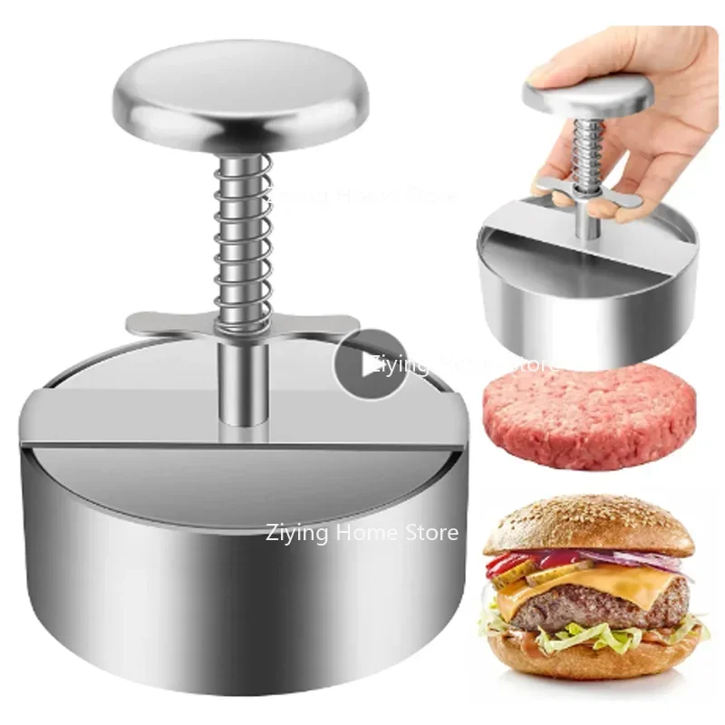 

304 Stainless Steel Hamburger Burger Patty Maker Mold Manual Cake Beef Pork Rice Press Making Molds Grill Meat Tool