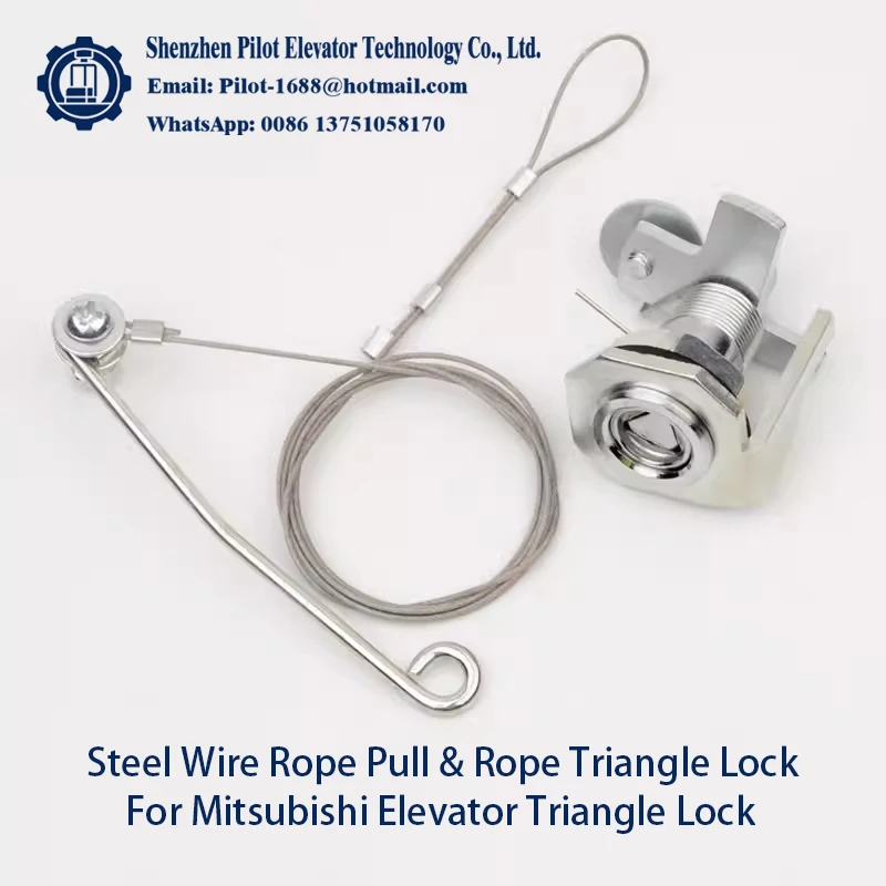 

For Mitsubishi lot Hall Door Steel Wire Rope Pull Rope Triangle Lock Elevator Parts Lift Accessories
