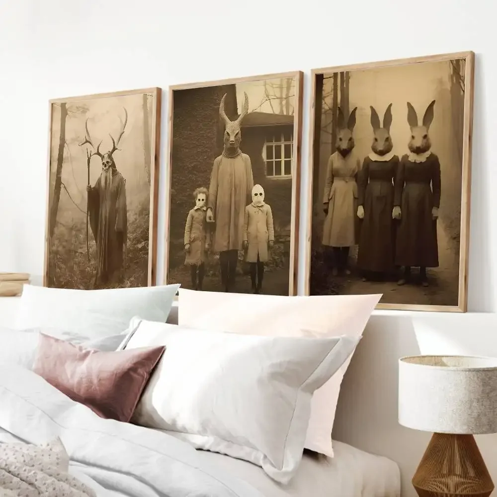 Dark Academia Art Grotesque Poster Prints Gothic Ghost Witch Monster Demon Devil Canvas Painting Wal