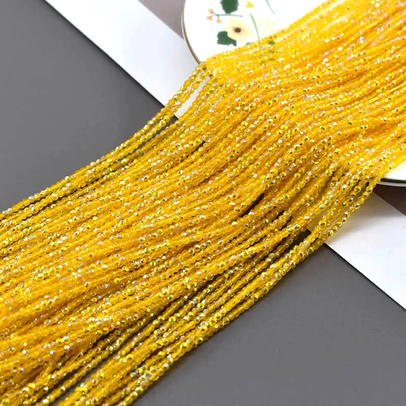 2mm 195 Stück/Beutel 45 Farben Kristallglasperlen Facettierte Runde Glasperlen für Schmuckherstellung DIY Armbänder Zubehör