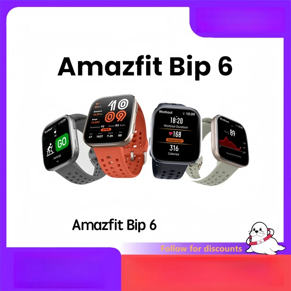 

Amazfit Bip 6 Smart watches for man woman kids GPS Free Maps AI Bluetooth Calls Health Fitness Sleeping Sports reloj inteligente