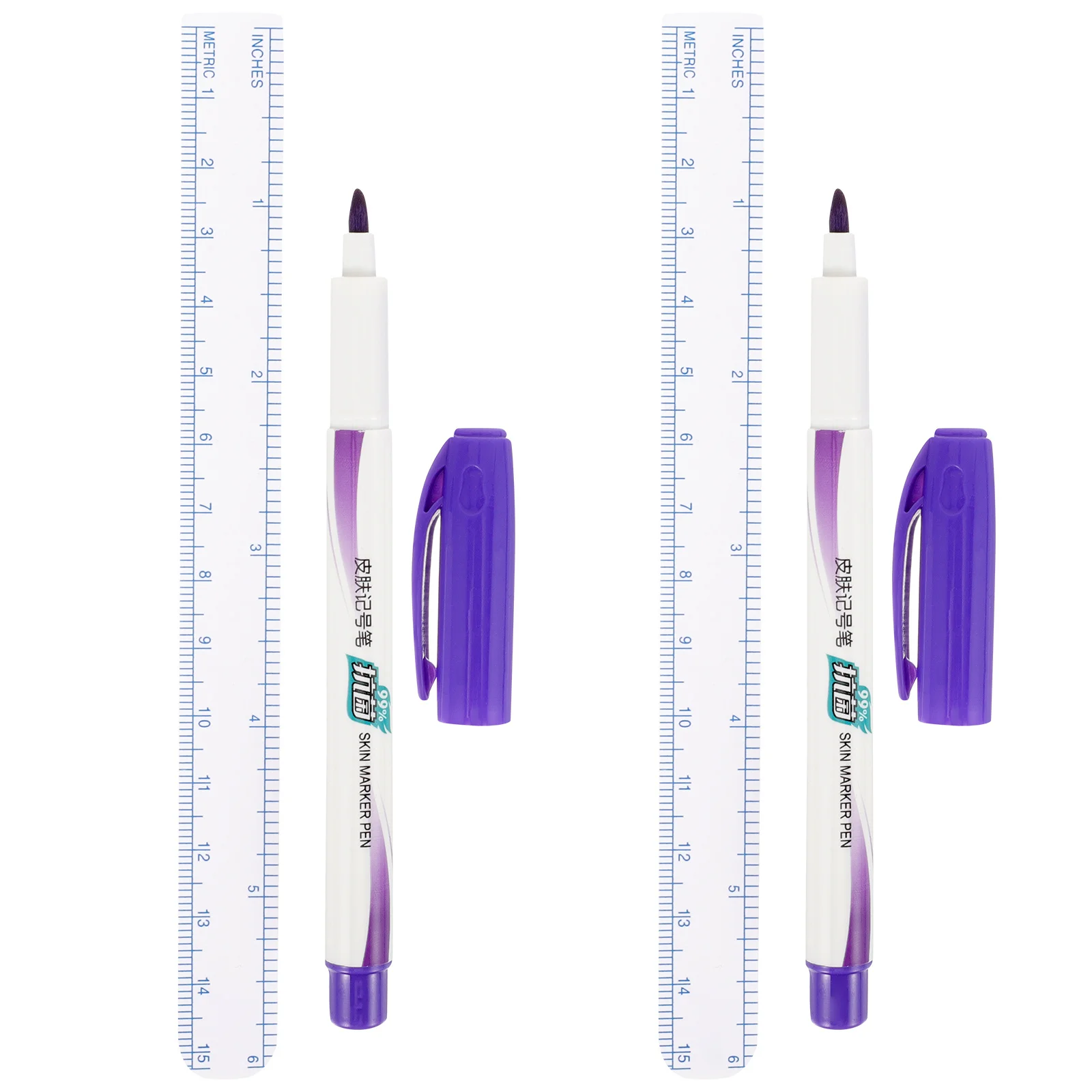 

2Pcs Tattoos Using Pen Multifunctional Surgical Tattooing Eyebrow Positioning Skin Marking Pen Professional Artist Beginner