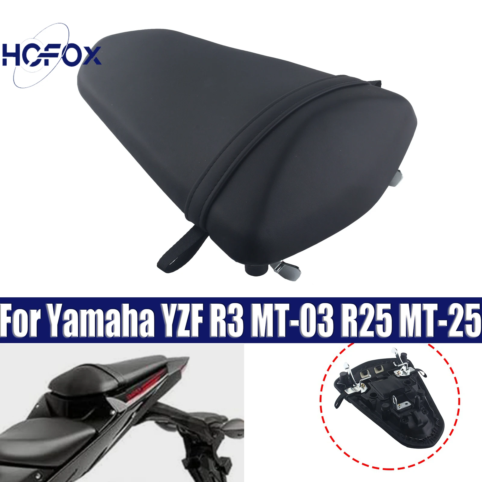 

Motorcycle Rear Passenger Seat Cushion Pressure Relief Comfortable Passenger Pad For Yamaha YZF R3 MT-03 R25 MT-25
