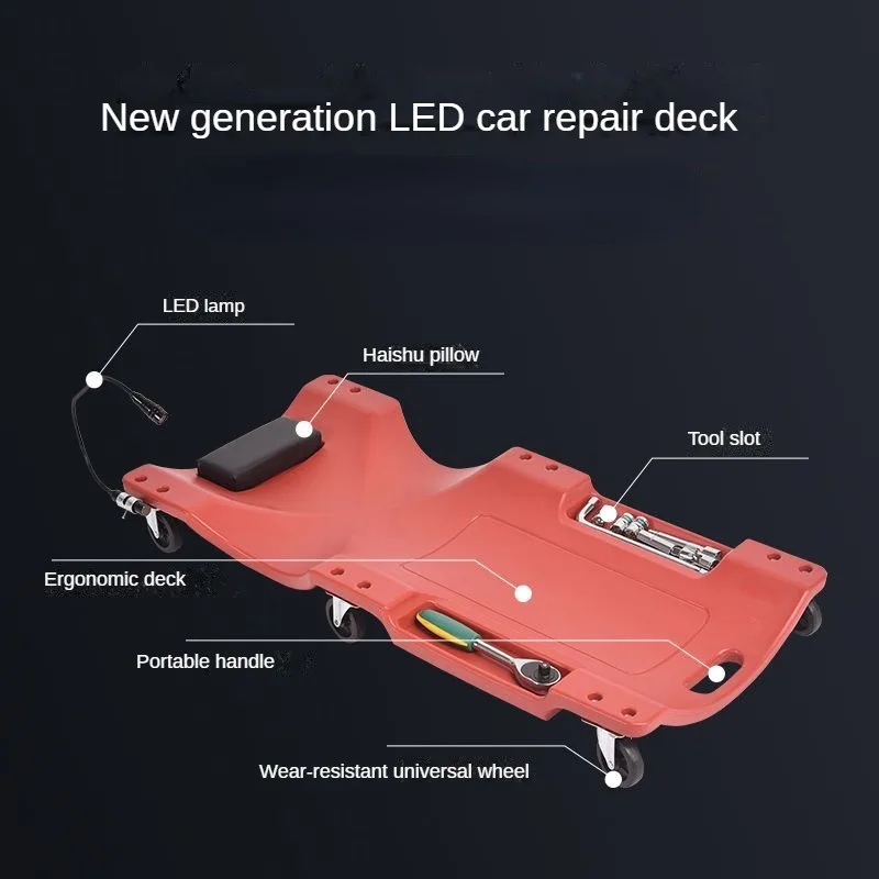 36-inch Car Repair Lying Board with LED Light Skateboard Spare Parts Repair Board Car Repair and Maintenance Tools