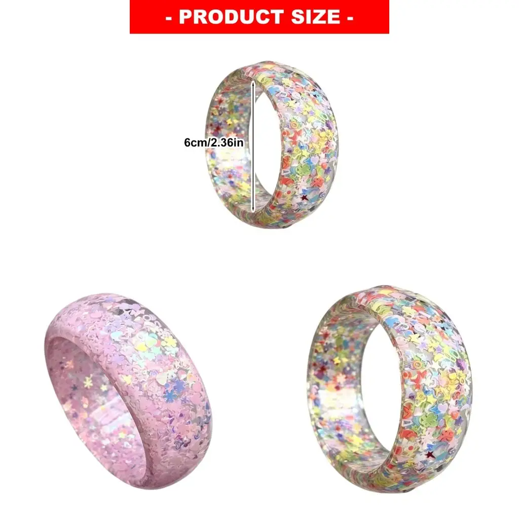  Party Styling Bangle Bracelet for Women with Star Flower Confettis Detail, Fashion Wrist Accessory for Daily Looks
