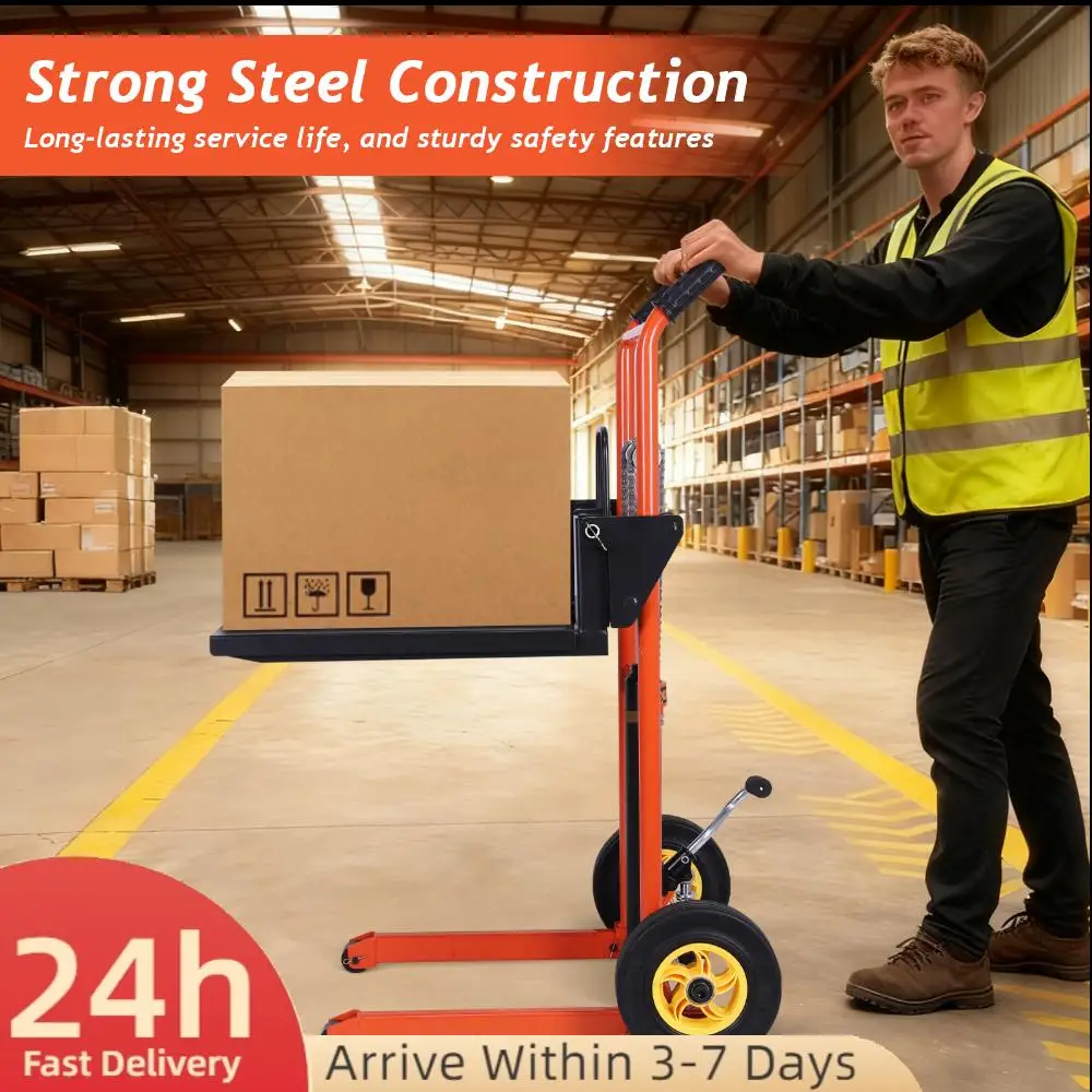 

Hydraulic Material Lift Pallet Truck with Adjustable Forks Fork Lift Table Cart Suitable for Supermarket Warehouse and Household