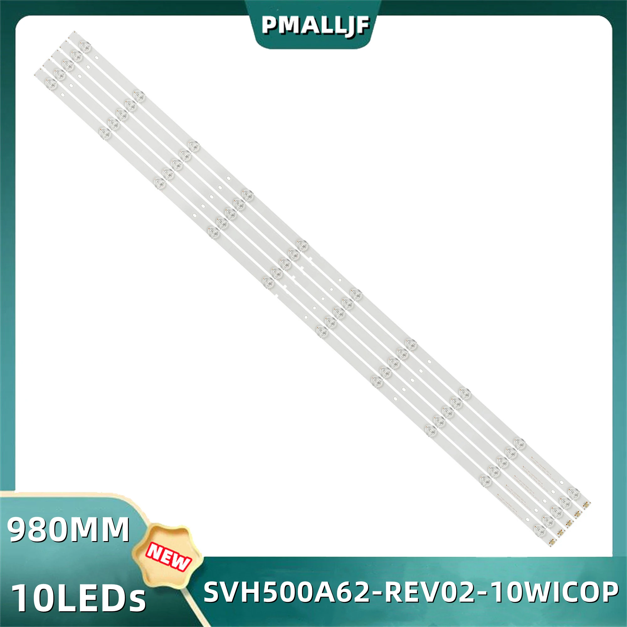 

5 Pcs LED Strip L074 SVH500A63 A69_REV03_10WICOP_UBH+SILK_161228 HISENSE H50N5300 SVH500A62_REV02 _10WICOP JL.D500A1330-003ES