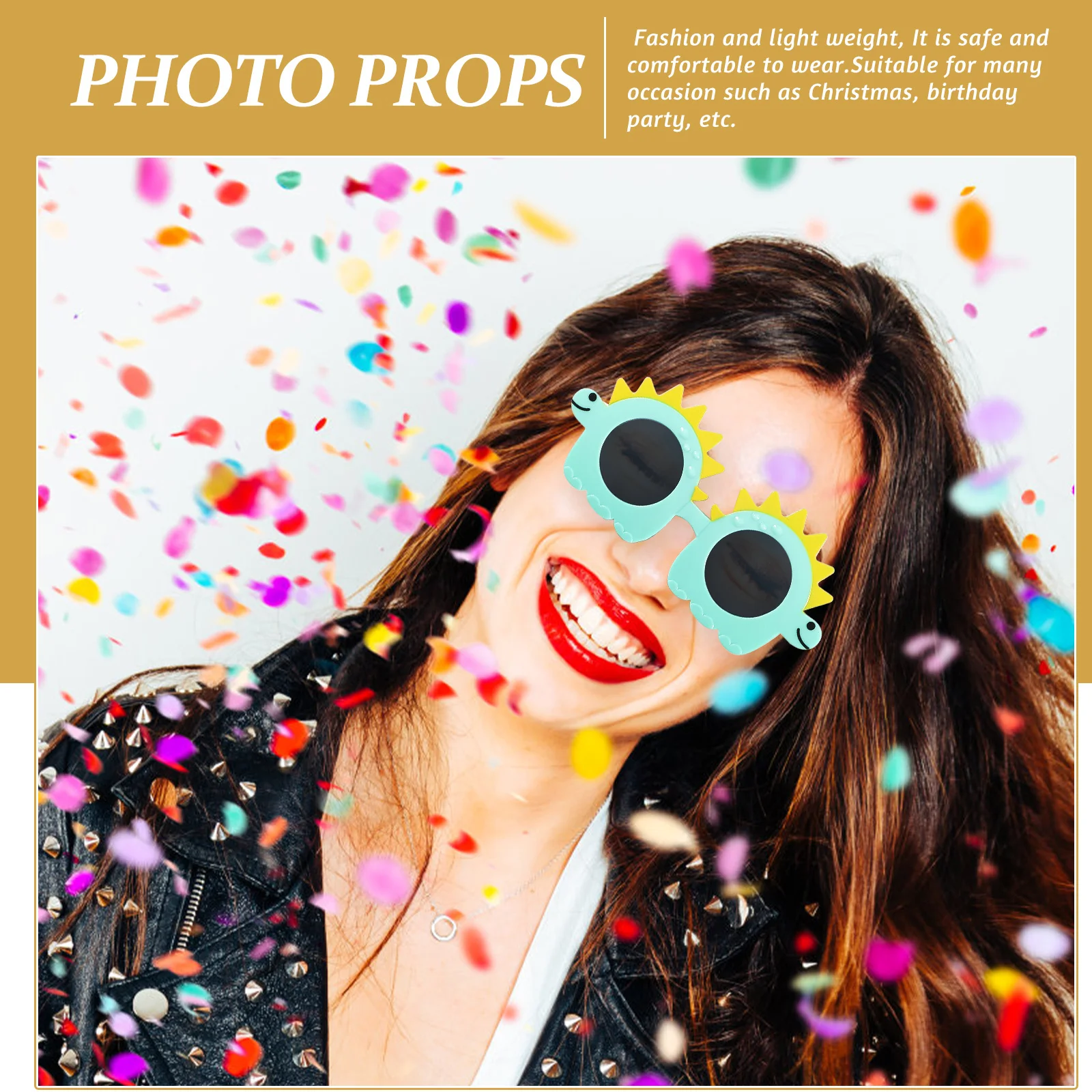 Lunettes de dinosaure amusantes, légères et élégantes, pour enfants, accessoires Photo, fournitures de fête, accessoires Photo de Festival, 4 pièces