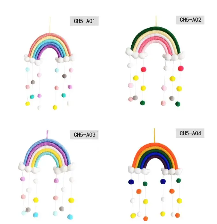 Woven Cloud Rainbow Hanging Decoration INS Nordic Style Home Wall Decor Children Room Pendant Decoracion Colgante De Arco Iris