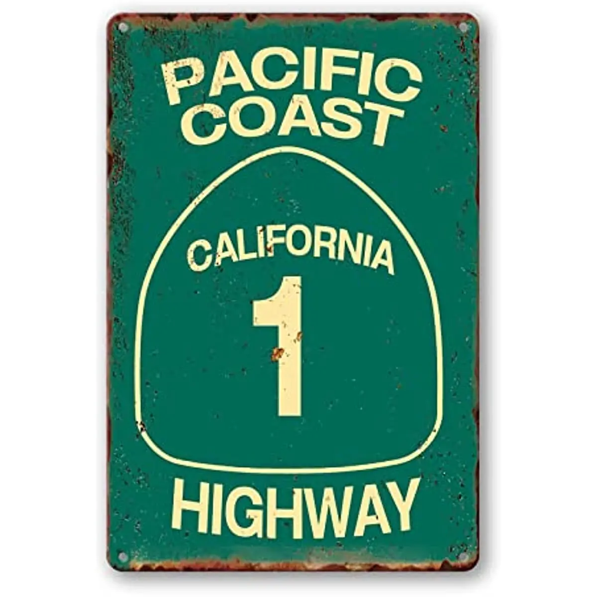 Vintage Metal Tin Sign Pacific Coast Highway Signs California Decor Abbey Street Road Sign Surf Tin Signs Summer Travel Gift