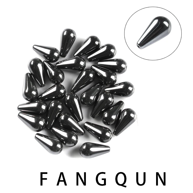 15*8mm Natural Stone Water Drop Shape Black Hematite Beads 26pcs Bead Stone For Diy Jewelry Bracelet Necklace Making Accessories