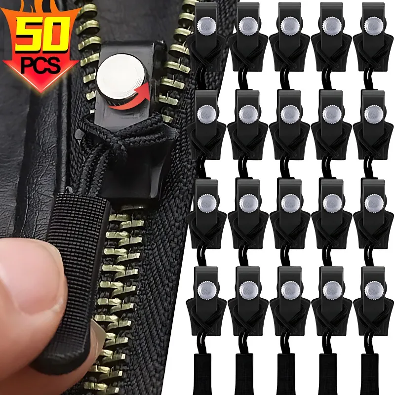 50/1pcs Instant Zipper Universal Instant Fix Repair Kit Replacement Zip Slider Teeth Multifunctional Clothing Replacement Zipper