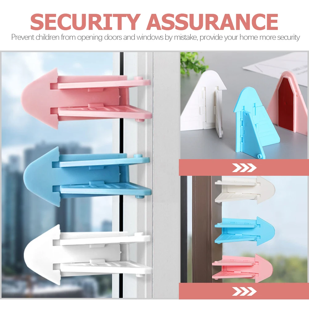 

6pcs Sliding Door Locks Baby Safety Child Proof Window ABS Pink Easy Use Wardrobe Security Locks Glass Door Toddler Proof