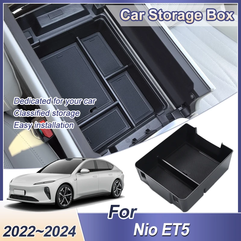 

Car Central Armrest Storage Box For Nio ET5 2022 2023 2024 Center Sundries Packing Organizer Interior Tools Parts Accessories