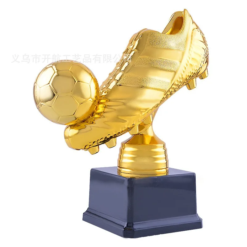 Plastikowe trofeum Golden Shoe Award, plastikowy prezent dla rękodzieła piłkarskiego, pamiątkowy medal ze stopu cynku