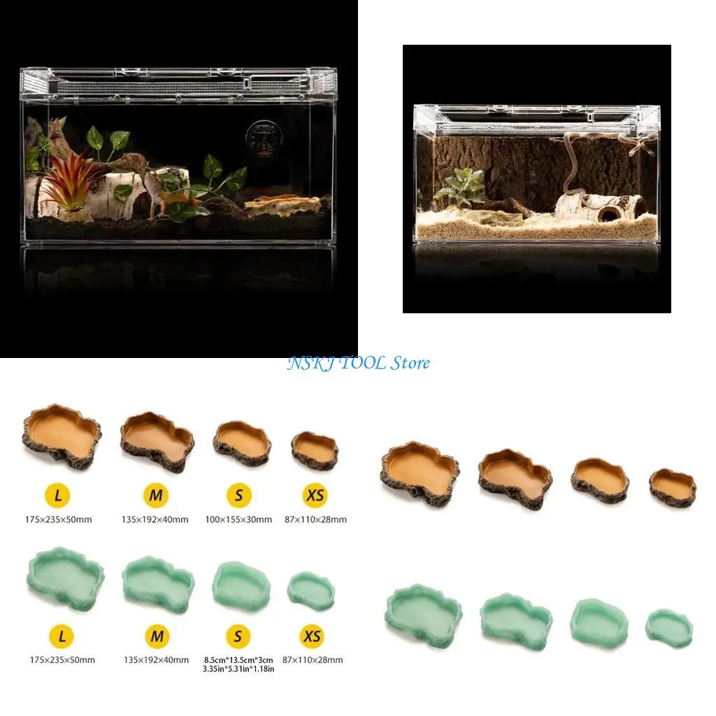 

L8RC смолы, кормушки для рептилий, миска для воды для черепах, ящериц, черепах, змей, гекконов, кормушки для рептилий, товары