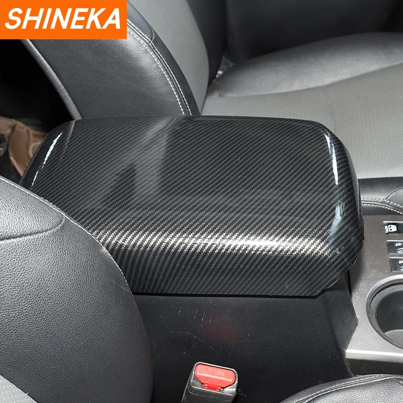 SHINEKA Car Carbon Fiber Grain Center Console bracciolo Box decorazione pannello di copertura per 4runner 2010 Up accessori interni