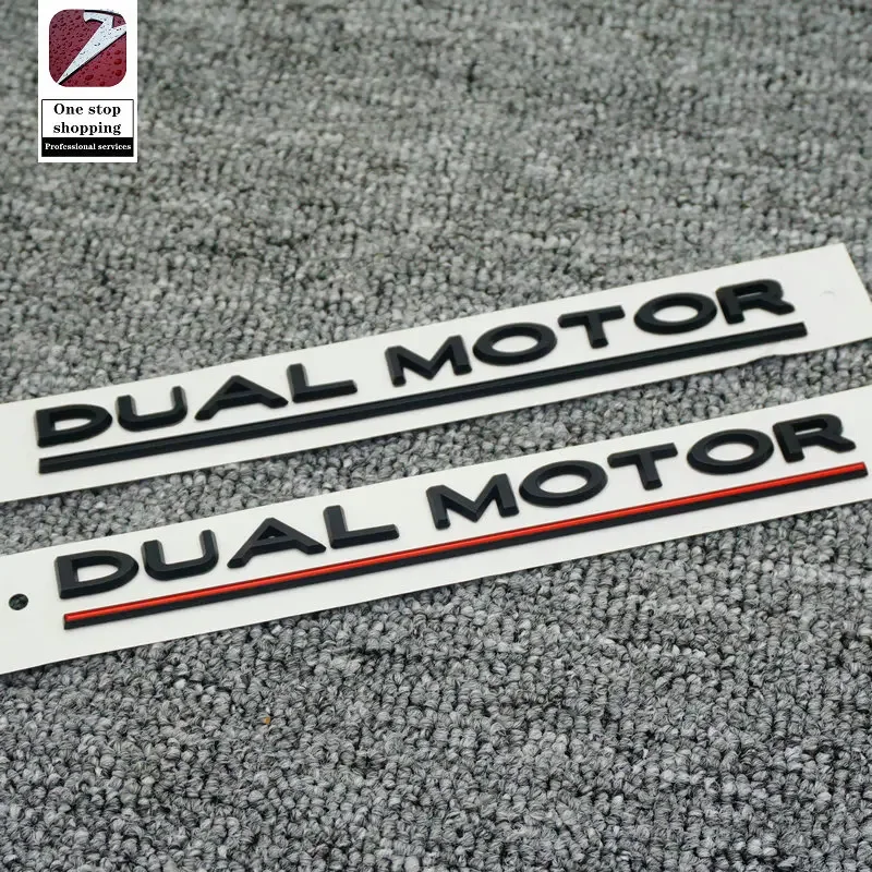 3D ABS Tesla Model 3 Modified Car Sticker Performance Dual Motor Tail Label DUAL MOTOR English Letter Car Elevation Performance