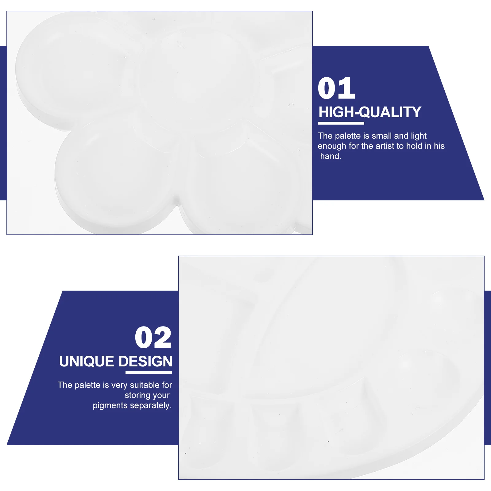 5Pcs Oval Plastic Painting Trays Small Lightweight Durable Color Mixing Boards Essential Painting Accessories Color Mixing Board