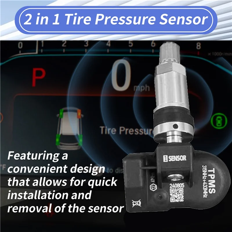 

12Pcs Programmable MX Sensor Monitor For Autel Tool TS408 TS508 ITS600 315MHZ+433Mhz 2 In 1 TPMS Tire Pressure Sensor