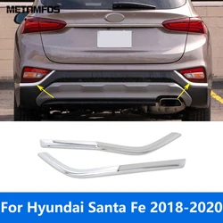 Rear Fog Light Lamp Eyelid Eyebrow For Hyundai Santa Fe 2018 2019 2020 Chrome Foglight Strip Trim Bezel Accessories Car Styling