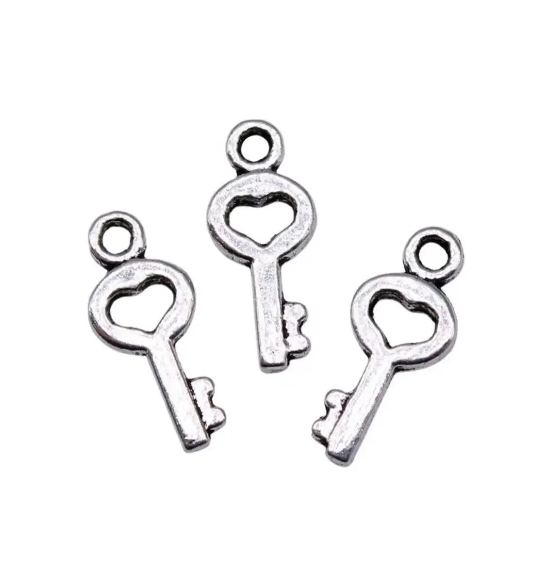 

50pcs 16*7 mm Alloy metal lovely key shaped pendants for jewelry handmade HW2975