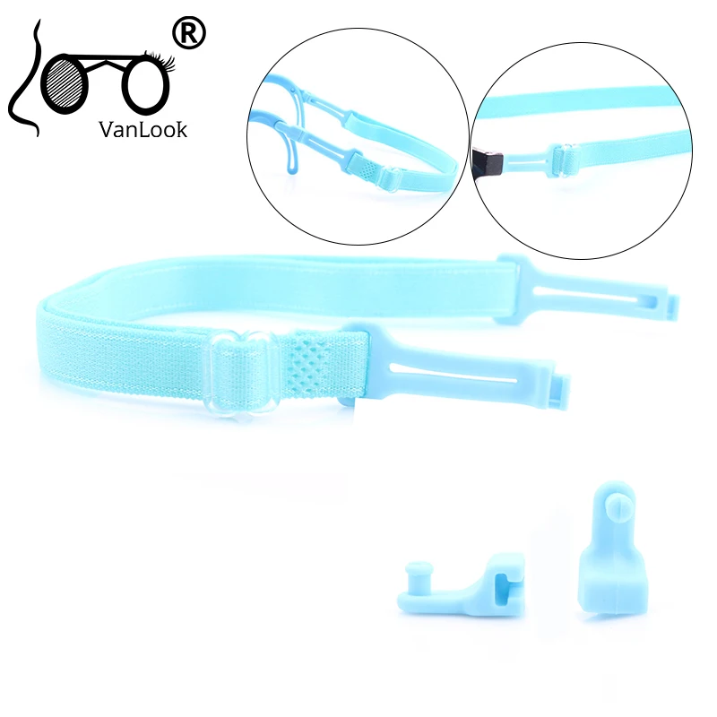 VANLOOK Kid's Glasses Temple Arm Silicone Gel With Chain Sport Children Spectacle Leg Repair Snaps Screwless Design Hinge