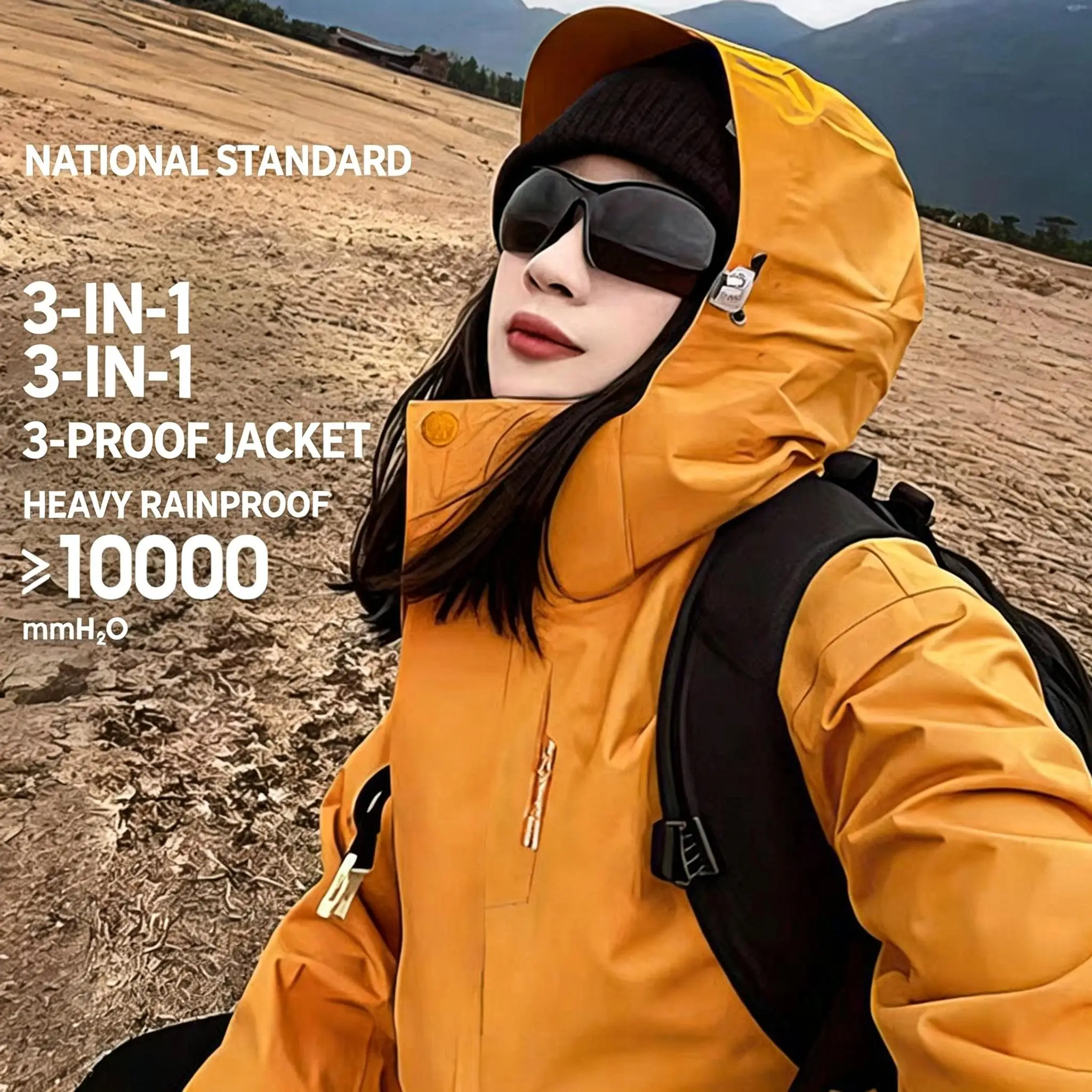 Outdoor Jacket Men Three-in-One Women Jacket Windproof Waterproof DuPont Teflon New National Standard Down Mountaineering