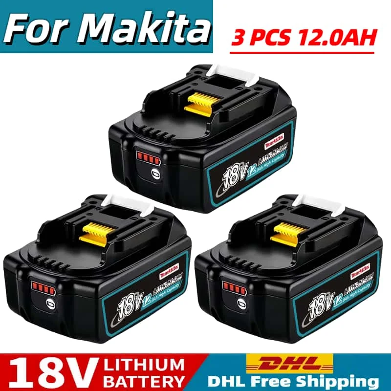 

FOR Makita18V 5.0/6.0/12.0Ah Rechargeable Lithium Battery with LED Indicator High Capacity for Makita Cordles Power Tool Battery