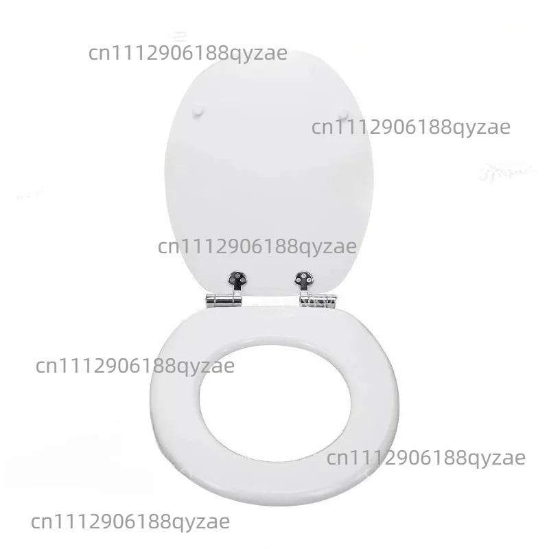 MDF Toilet Seat White Wooden Toilet Lid with Soft Closing Hinge