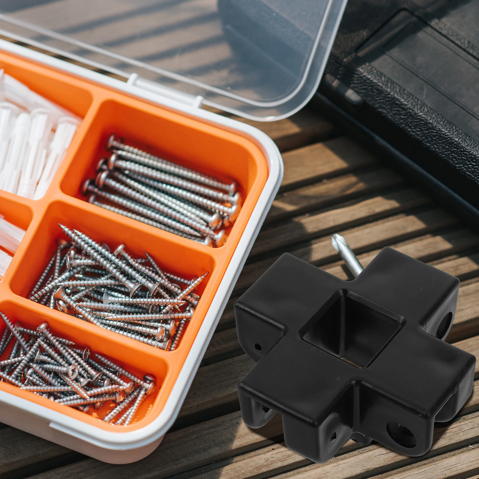 

Canopy Support Pole Bracket Durable PP Material Four-Corner Design Enhanced Stability Outdoor Tent Replacement Part