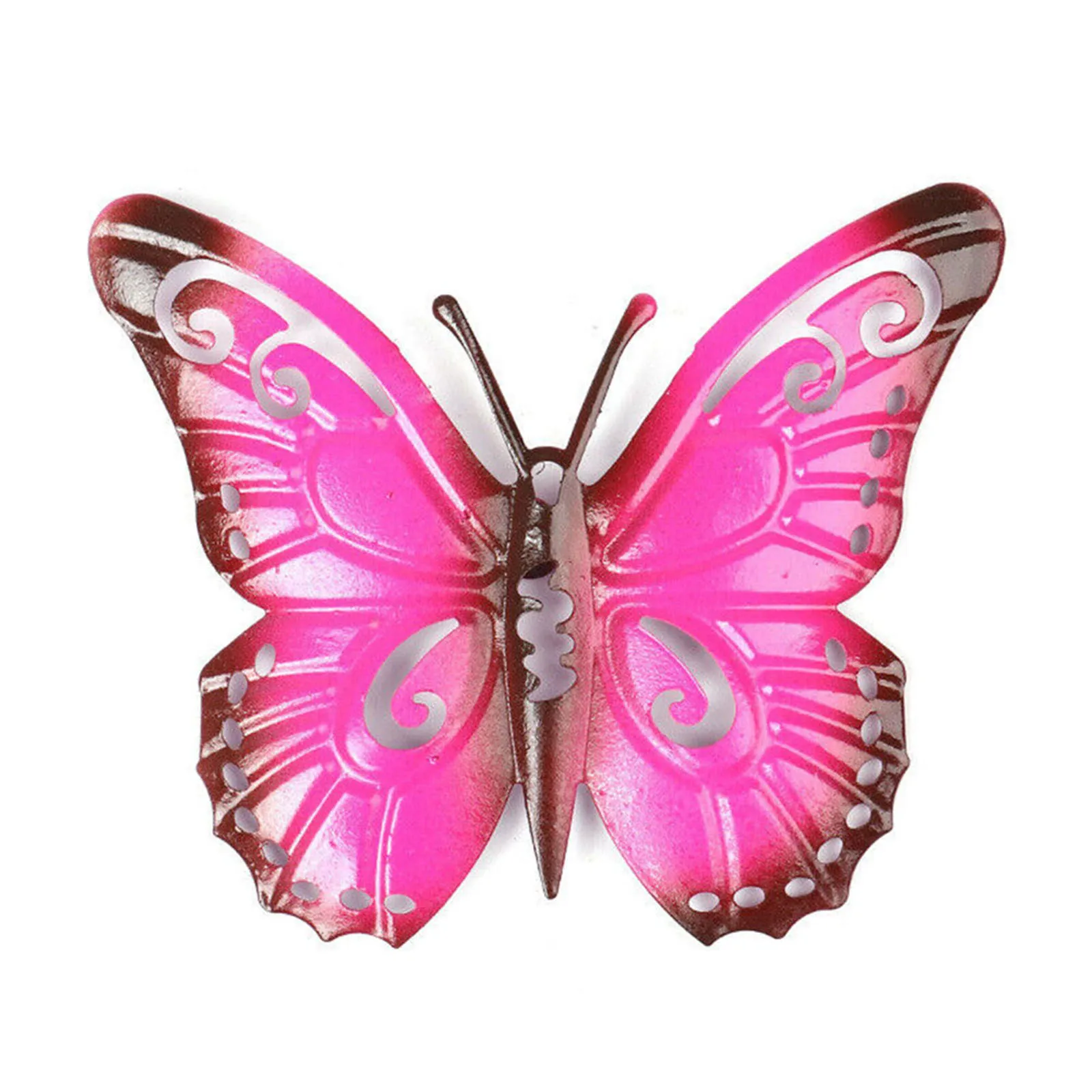 1 PC Colorful 3D Metal Butterfly Yard Decor Hollow Out Butterfly Garden Large Decorative Wall Art Fence Sculpture Ornament