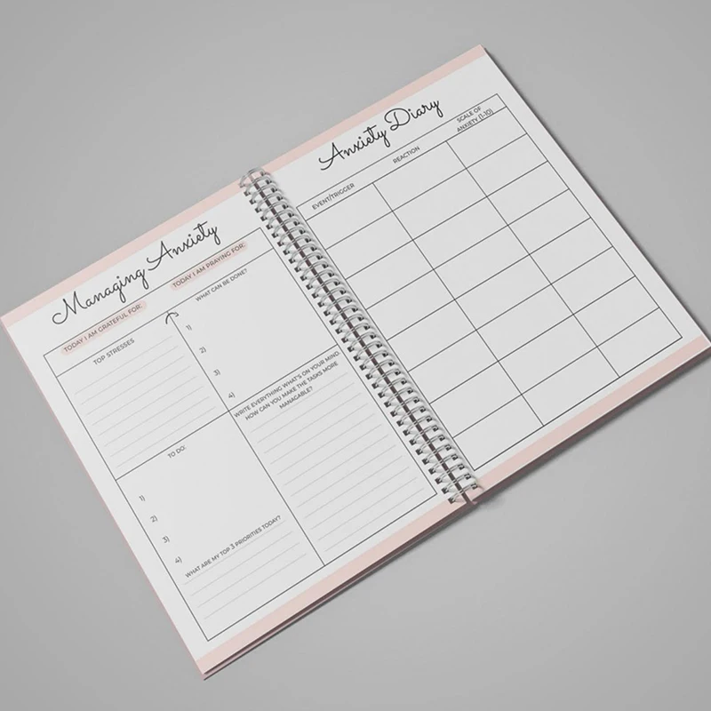Mental Health Anxiety Planner Anxiety & Depression Therapy Worksheets Self Care Planner DBT Diary Mood Tracker Anxiety Journal