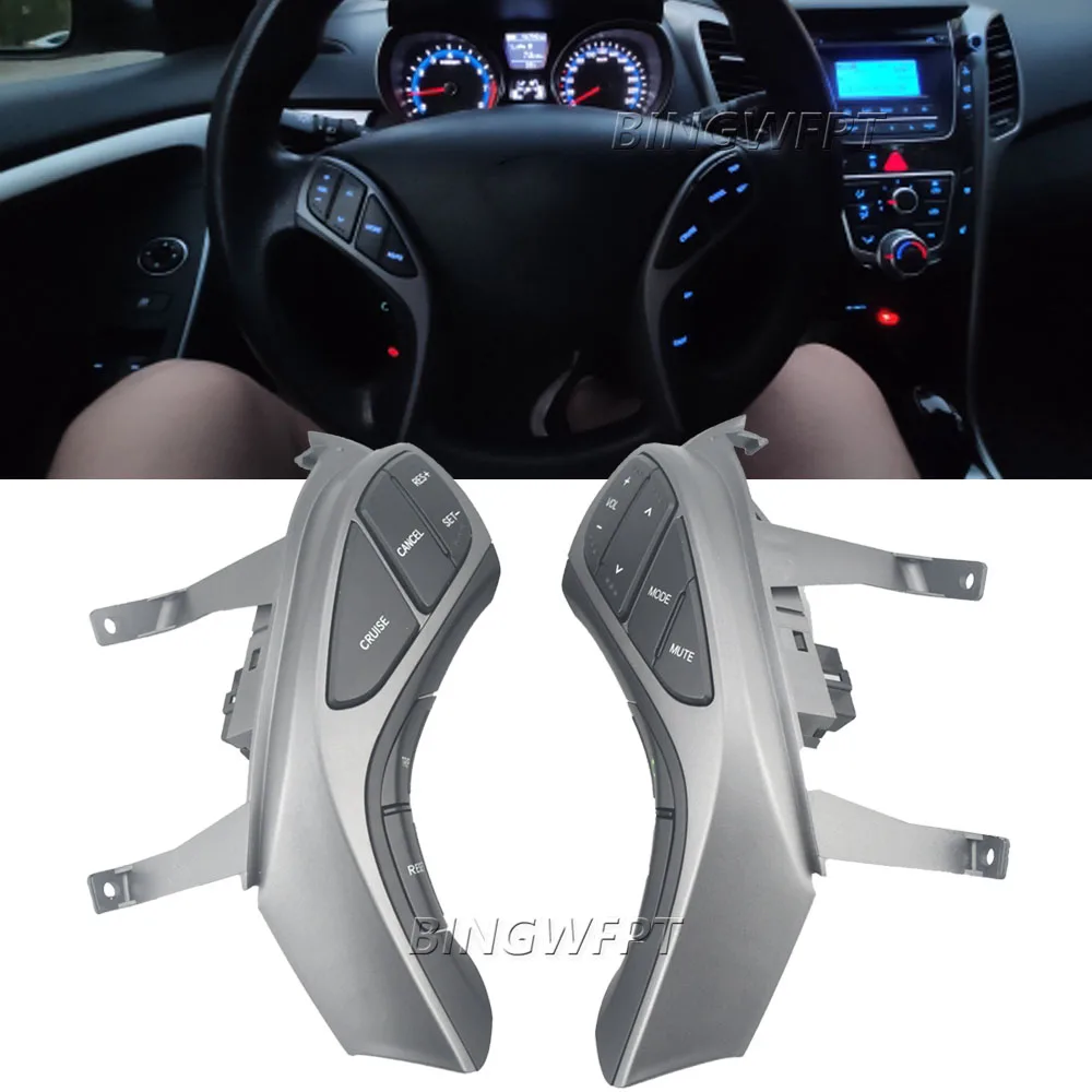 

BINGWFPT Button Switch For Hyundai Elantra MD 2010-2016 Steering Wheel Buttons Phone Cruise Controller Car Accessories