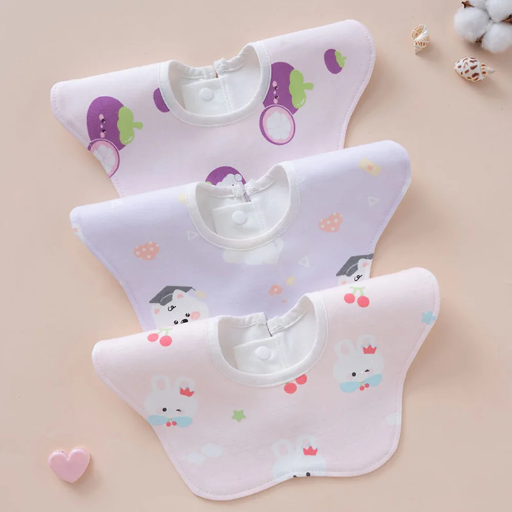 Baby Drool Bandana, 360° Rotatable Waterproof, Cotton Flower Shape, Warm Fall/Winter, Baby Bib, Reversible Design