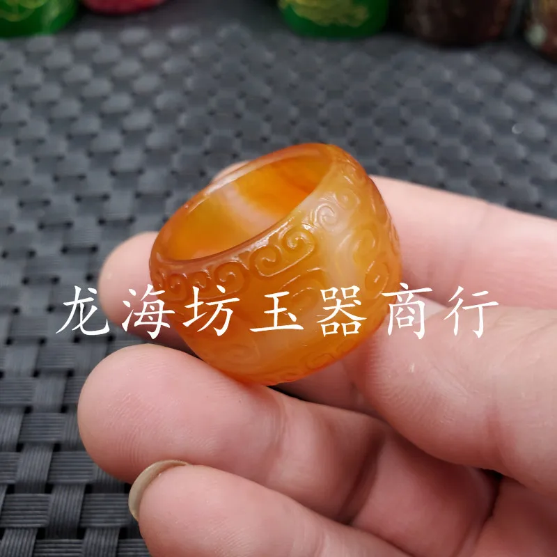 Jade Thumb Ring Agate Chalcedony Thumb Ring Agate Echo Thumb Ring Antique Jade Thumb Ring Large Thumb Ring Jade Thumb Ring Thumb