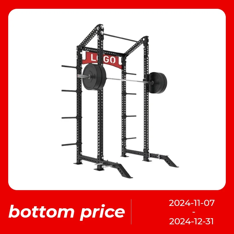 MKAS Commercial Gym Squat Rack Fitness Power Rack Weightlifting Half Rack Strength Training Fitness Smith Squat Machine