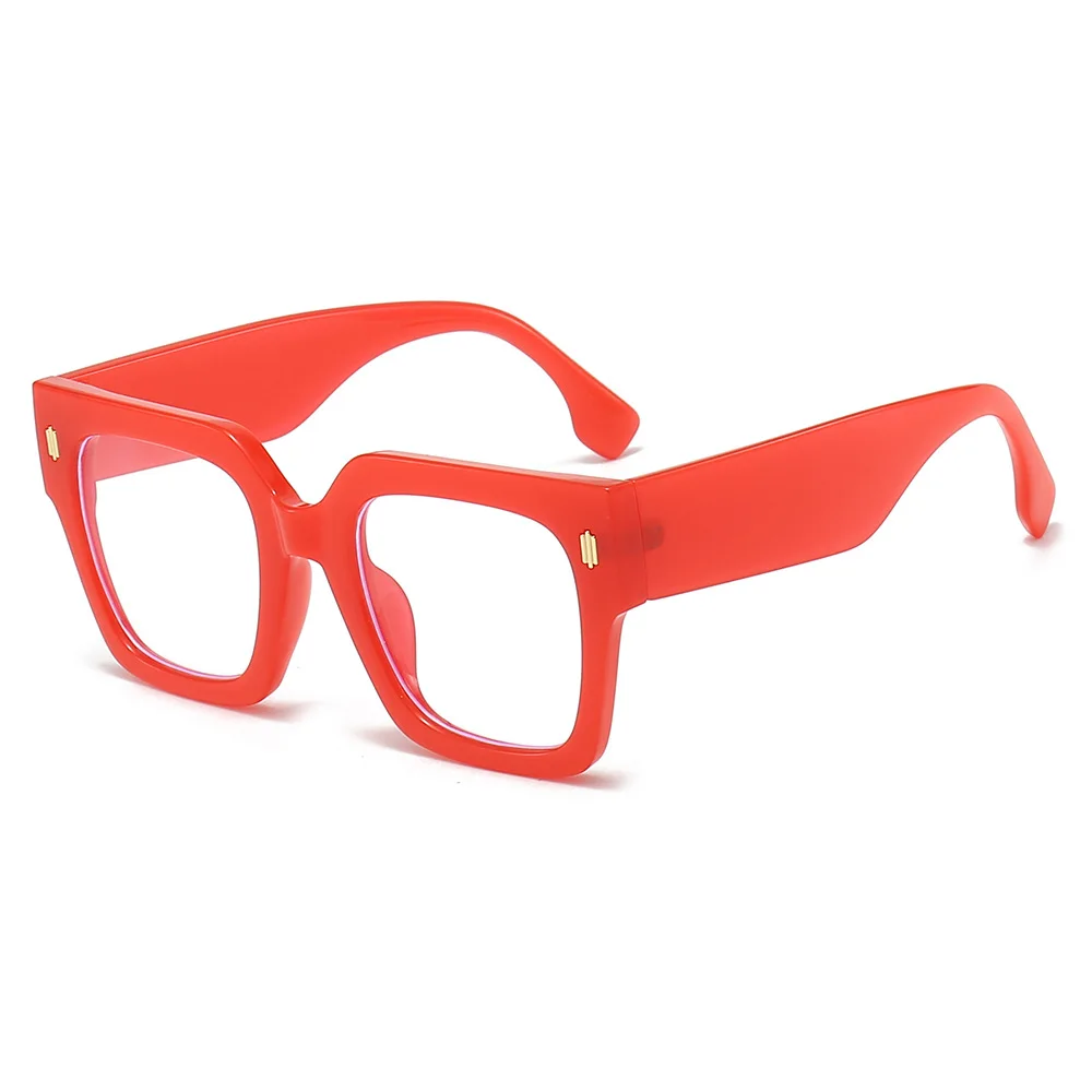 European and American square large-frame anti-blue glasses, fashionable men's and women's cross-border glasses ins street shooting anti-blue flat glasses view 4