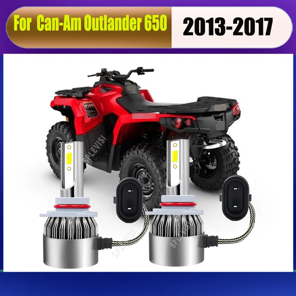 

9005 HB3 LED Headlight Bulbs- Over 60,000-hours Lifespan & Service Fits For Can-Am Outlander 650: 2013 2014 2015 2016 2017