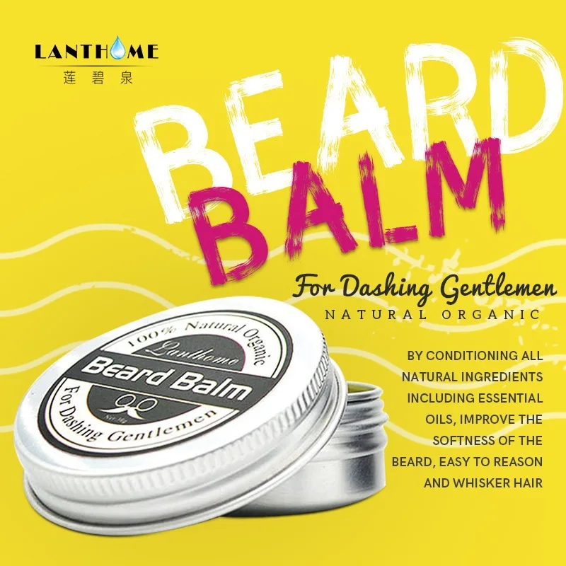 Natural Beard Balm Wax Beard Growth Oil for Men Moisturizing Smoothing Beard Styling Professional Care Cream Skin Care
