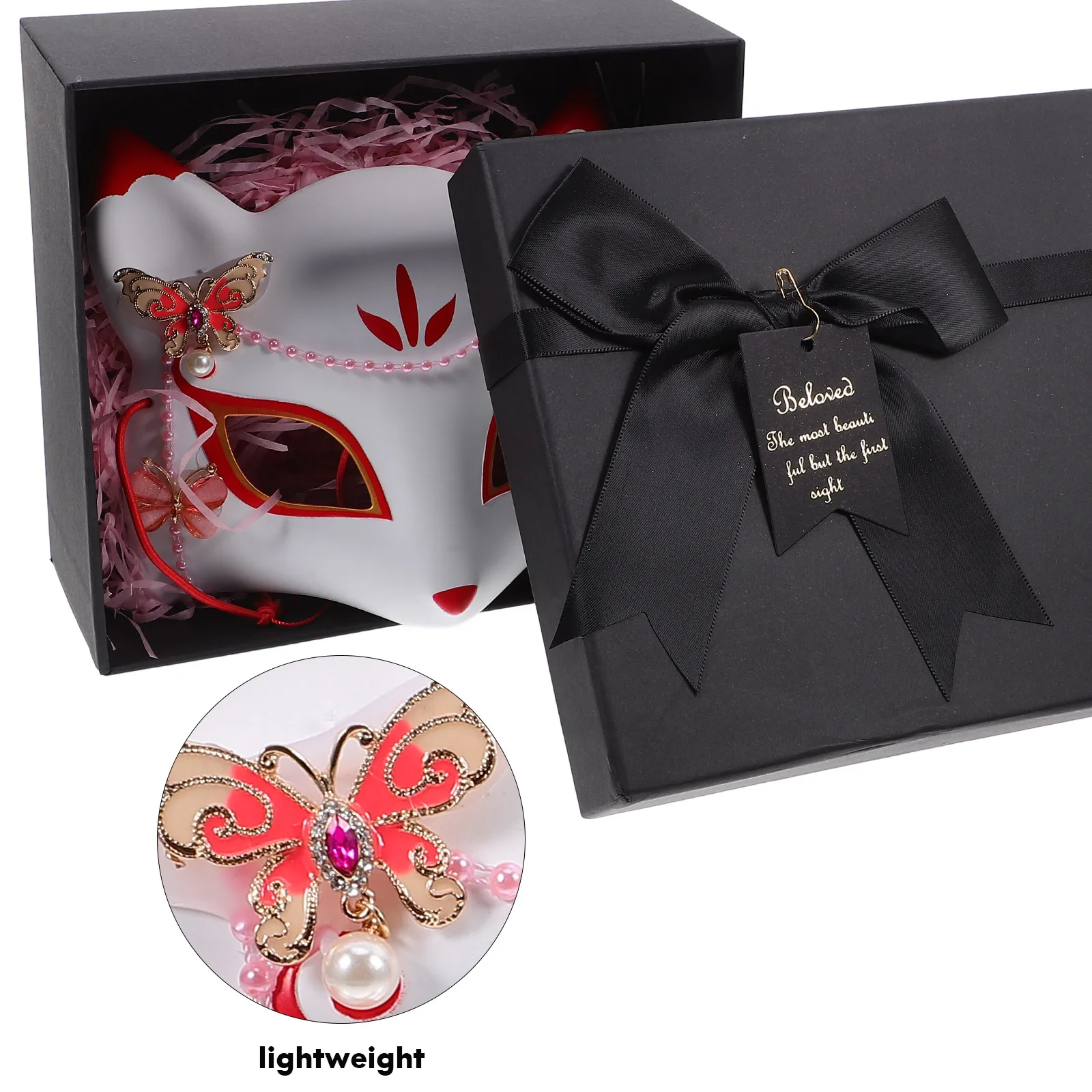 

Fox Half Mask Lightweight Comfortable Masquerade Cosplay Decorative Prop Fits Most Faces Halloween Costumes