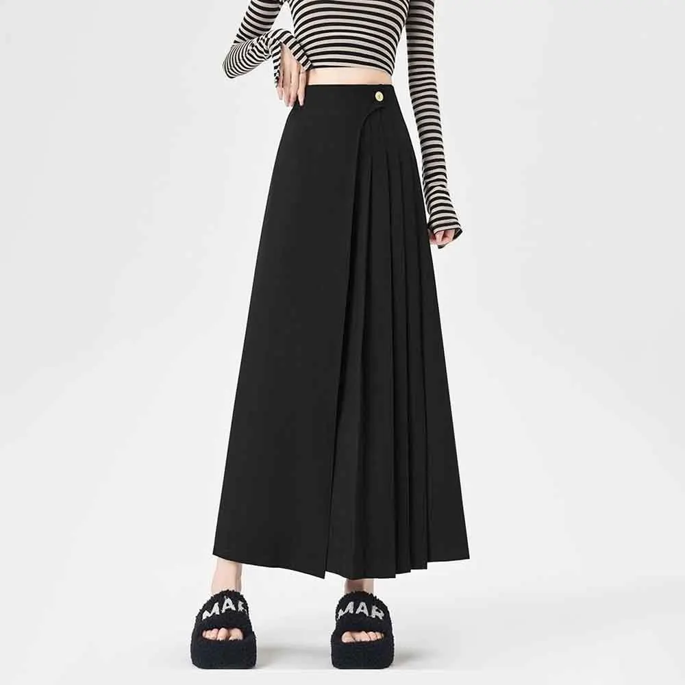 

Y2k High-Waisted Pleated Skirt Pants Shaping Samurai Pants Hakama Genderless Fashion Outdoor Dark Gothic A-Line Culottes Unisex