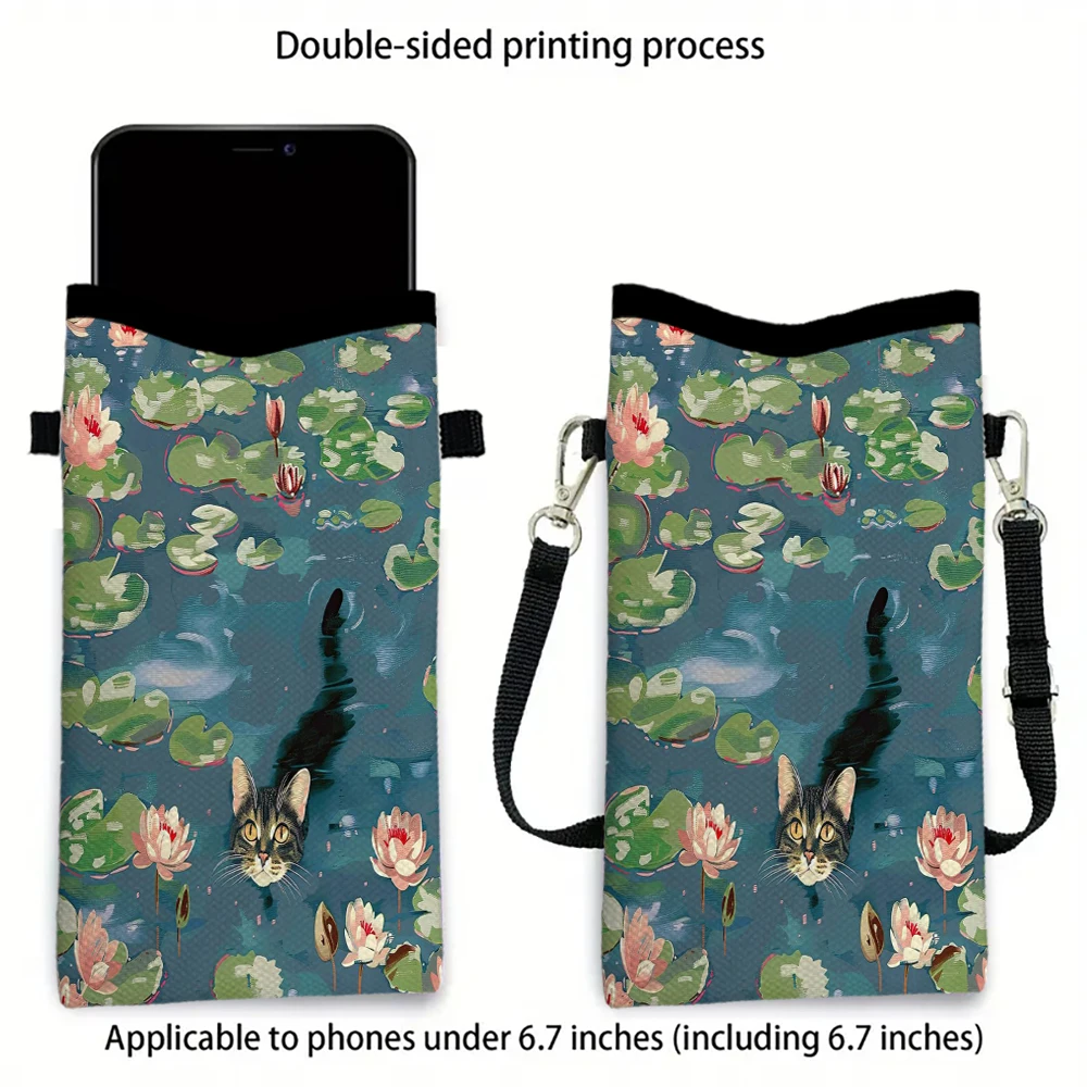 Oil Painting Fashion Mobile PhoneBag Multifunctional Crossbody Phone Bag Adjustable Strap ShoulderBag ForWomen8.23
